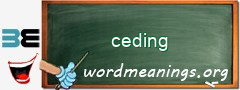 WordMeaning blackboard for ceding